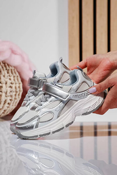 Zaira Λευκά παιδικά πάνινα παπούτσια από υφασμάτινο υλικό Ana2 #21134 - 36