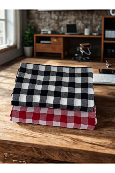 CANDAN ÇEYİZ Set of 2 Square Tablecloths 170X170 cm Gingham Pattern Suitable for Tableware, Garden and Picnic Use