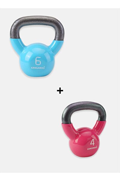 Generic Kangroo Kettlebell Set 4kg & 6kg – Cast Iron Core with Vinyl Coating