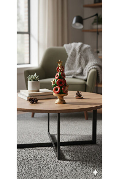 Dekoromi Dekoratif Donut Ağacı Biblo Heykeli (31x12 cm) Ev ve Ofis Dekorasyon...