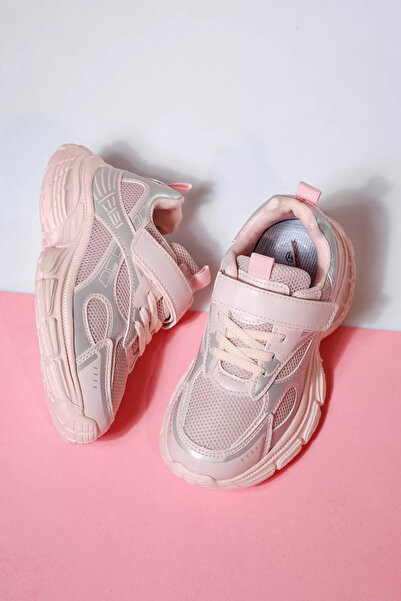 Zaira Ροζ παιδικά πάνινα παπούτσια από υφασμάτινο υλικό Ana #21119