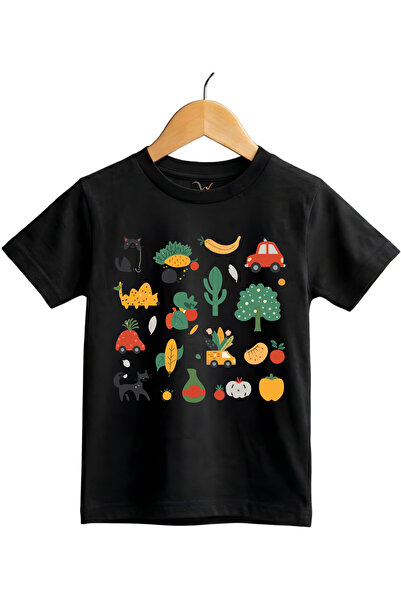 WİDİ Забавна смесица от зеленчуци, плодове и животни, отпечатани върху детска...