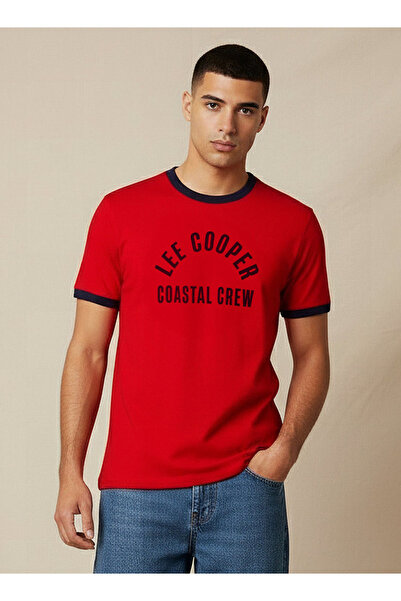 Lee Cooper Men Regular Fit Crew Neck Short Sleeve Logo Print T-shirt