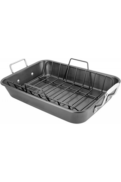 STELLAR Tavă de copt, oțel carbon, 40x28x10 cm, negru/argintiu