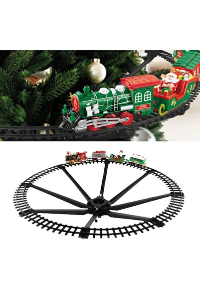 IdealTI Trenuleț electric de Crăciun - Carusel suspendat cu lumini și sunete, 80 cm, 3+