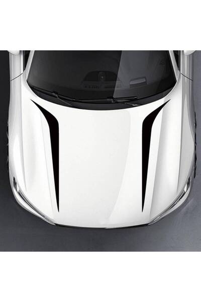 Avex Set sticker autoadeziv Tuning in doua culori, model "Hood Stripes V3", dimensiune 130 x 10 cm,