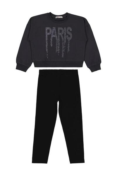 Civil Girls Paris Stone Printed 6-9 Years Old Set - Gray 9-10 Years Old