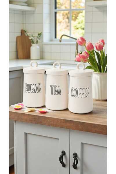 ariana sytle مجموعة تخزين من 3 برطمانات سيراميك