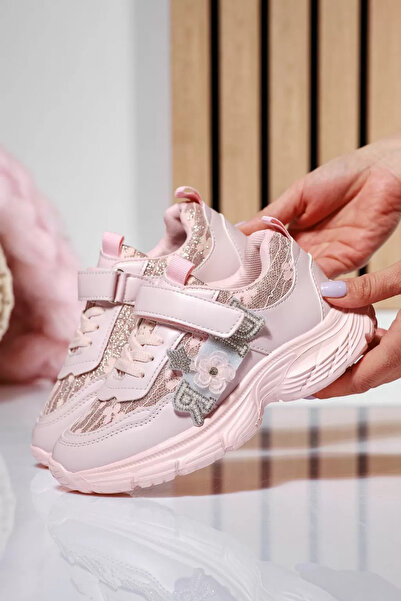 Zaira Παιδικά ροζ πάνινα παπούτσια από οικολογικό δέρμα Marii3 #21136 - 36