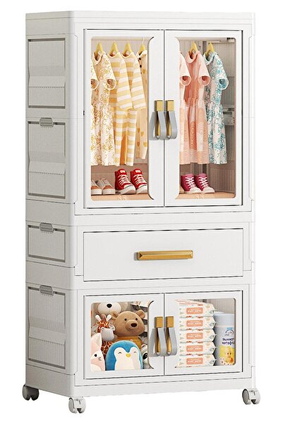 Ollieroo خزانة تخزين بلاستيكية معيارية - خزانة ملابس من البولي بروبيلين/البول...