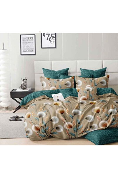 trendyhome W 27 Finet Cotton Fitted Bedding Set 6 Pieces - Dandelions, Brown