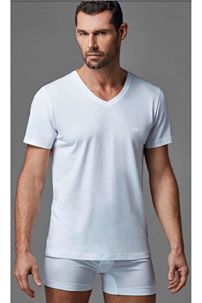 Dagi Ανδρικό, 100% βαμβάκι, λαιμόκοψη σε σχήμα V, κοντό μανίκι, Αποκλειστικό, Σετ 4 μπλουζάκια/μπλουζάκια