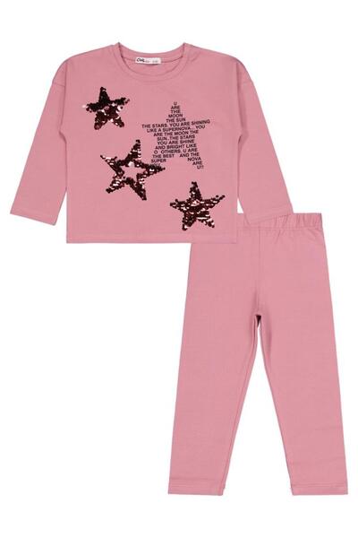 Civil Girls Glitter Star Printed 2-5 Years Old Set - Pink 5-6 Years Old