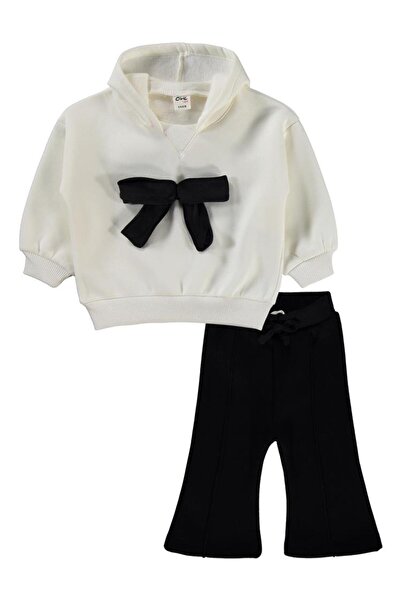 Civil Baby Fiyonk Nakışlı 6-18 Ay Takım - Ekru 6-9 Ay