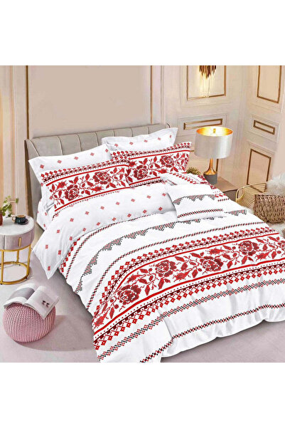 trendyhome 6-piece Elastic Finet Cotton Bedding Set, Traditional Pattern, Whi...