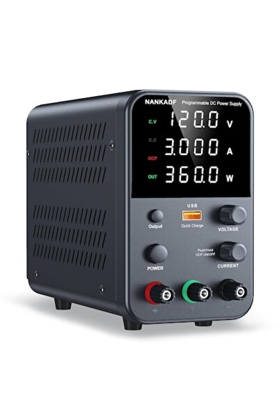 NANKADF Sursă de alimentare de laborator 0-120V 0-3A 360W, afișaj LED, OCP, U...