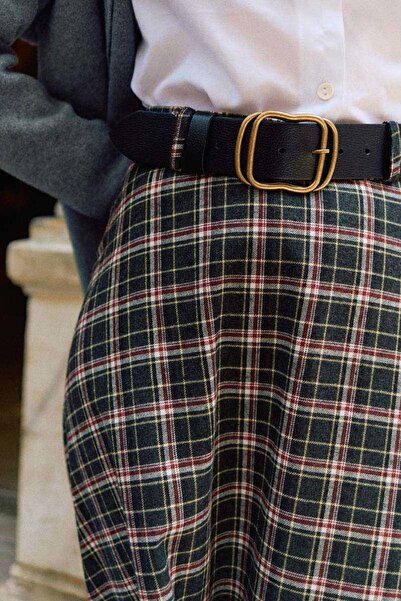 ZÜLAYS Büyük Oval Tokalı Kemer Siyah