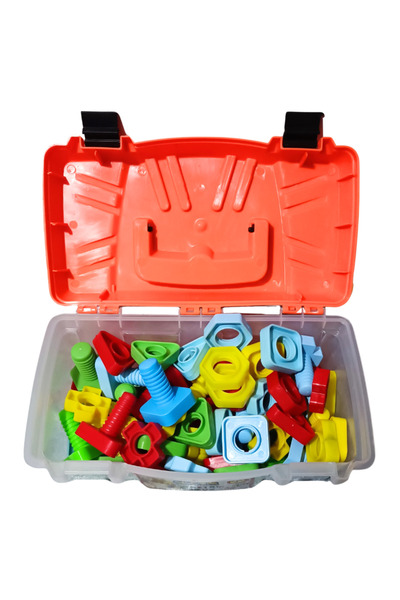 CAN OYUNCAK 64 Piece Educational Nut and Bolt Set with Bag
