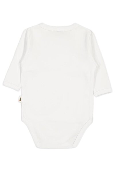 Civil Baby Цветен плат 1-6 месеца Унисекс комбинезон - Екру 6-9 месеца