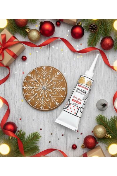 ŞEKER & SUGAR Şeker&Sugar Yılbaşı Kurabiye ve Cupcake için Yenilebilir BEYAZ ...