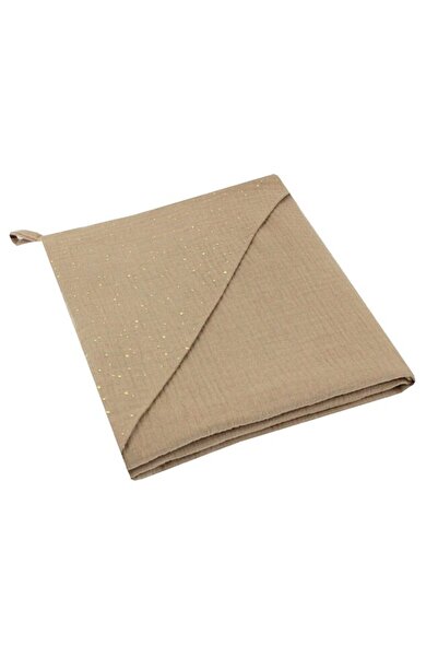 PRICHINDEL Prosop cu glugă din muselină, Buline metalice, bej, 80 x 100 cm