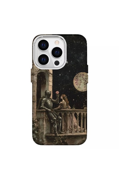 Turkuaz Luxury Silicone Case with Loverly Knight Design Compatible with iPhone 15 Pro