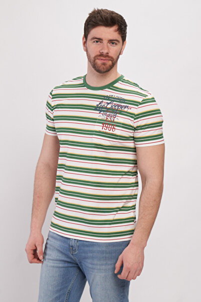 Lee Cooper Men's T-shirt with striped pattern and chest pocket