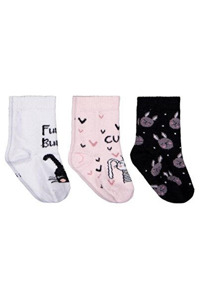 Civil Baby Funny Bunny 3'lü 6- Bebek Kız Çorap Set - Standart 6 Ay