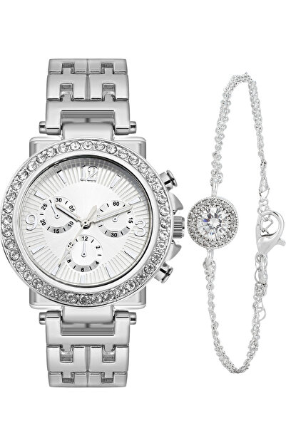 Forentina Taşlı Kol Saati-Tektaş Bileklik Kombin Set PS4151