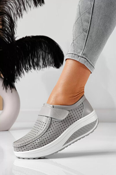 Zaira Pantofi casual dama gri din piele naturala Delia #21540 - 41