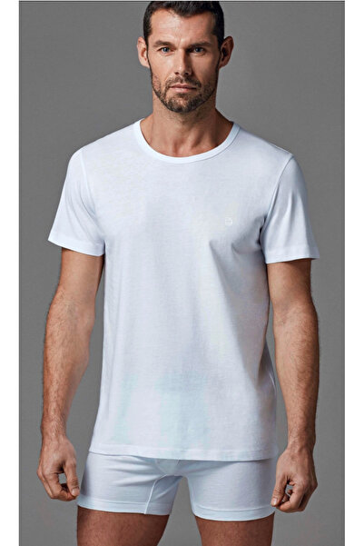 Dagi Bărbați, alb, 100% bumbac, 0 guler, fără mâneci, exclusiv, 2-pachet de maiouri/ tricou