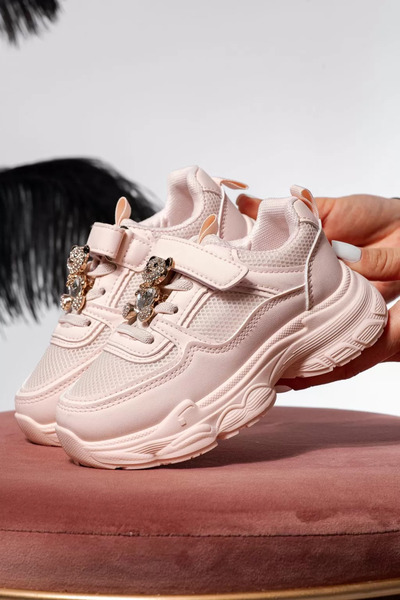 Zaira Ροζ παιδικά πάνινα παπούτσια από οικολογικό δέρμα Cris #21341 - 31