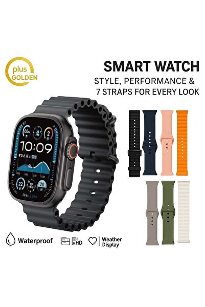 Golden Plus Smart Watch Ultra With Health Fitness Tracker 49MM - Black