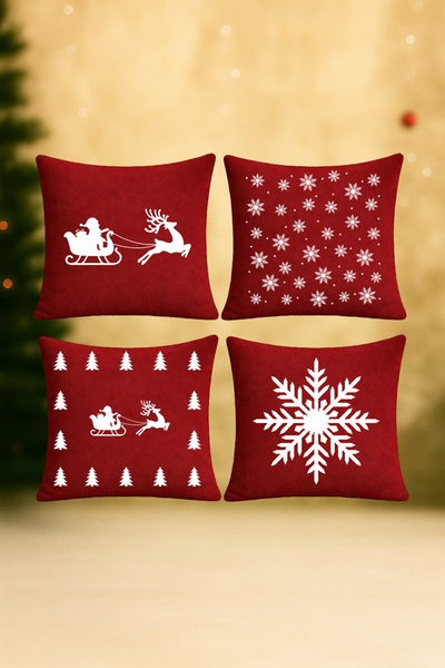 De'Vor مجموعة من 4 أغطية وسائد بتصميم السنة الجديدة