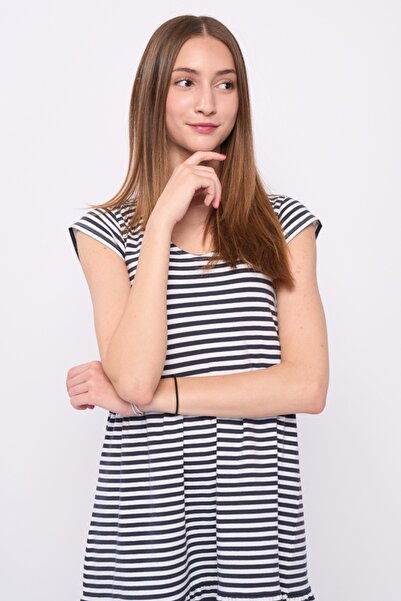 Timeout Women's short-sleeved dress with striped pattern