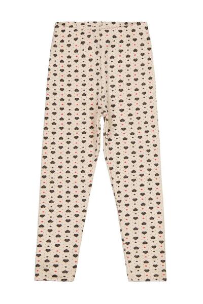 Civil Girls Heart Patterned Leggings for Ages 6-9 - Ecru 6-7 Years