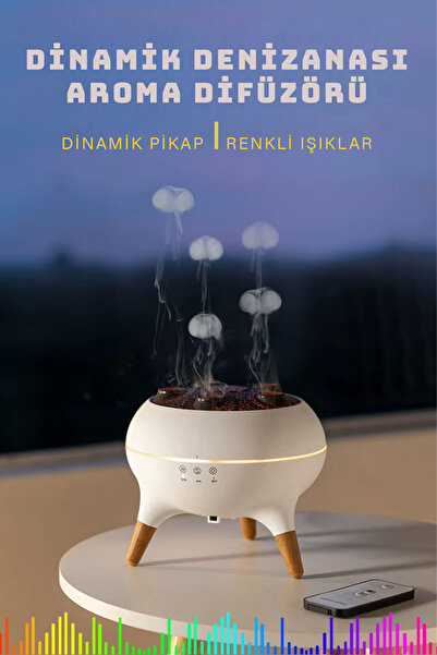 iHome Denizanası Round Hava Nemlendirici Aroma Difüzörü Aromaterapi RGB Ledli...