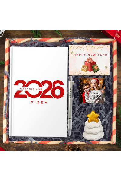 EJOYA Yeni Yıla Özel Defter Ve Kalem & Fotoğraflı Çam Ağacı Notluk & Hediye K...