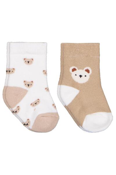 Civil Baby Mini Bear Towel 6- 2-Piece Baby Boy Socks Set - Standard 18 Months