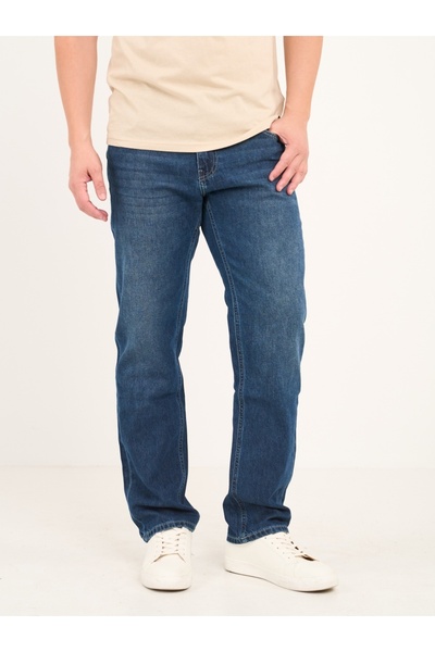 KVL by KENVELO Blugi barbat regular cu aspect usor decolorat