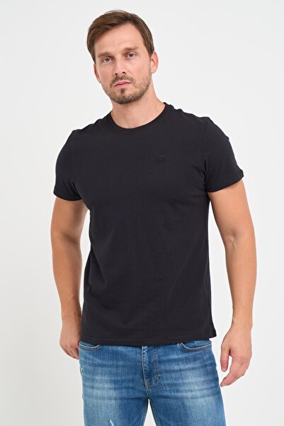 Timeout Men's short-sleeved solid-color T-shirt with applied logo