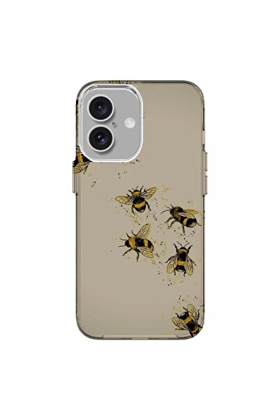 Turkuaz حافظة سيليكون فاخرة متوافقة مع آيفون 16 بتصميم النحلة