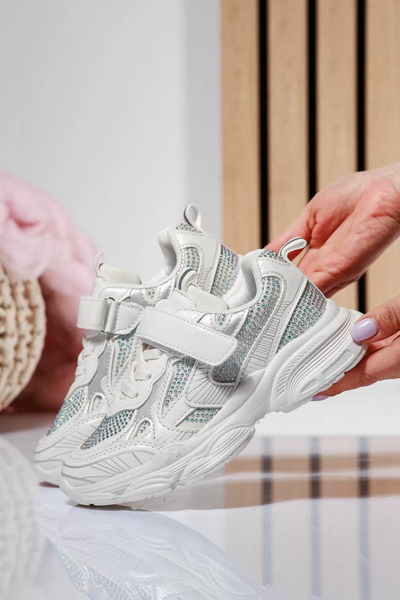 Zaira Λευκά παιδικά πάνινα παπούτσια από οικολογικό δέρμα Malina #21146 - 21