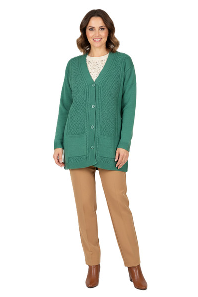 Oppland Women's Winter Knitwear Cardigan with Double Pockets, Stretchy, Butto...