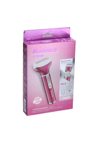 MARSKE ماكينة تشذيب شعر قابلة لإعادة الشحن 4 في 1، لون وردي، موديل MS-2212