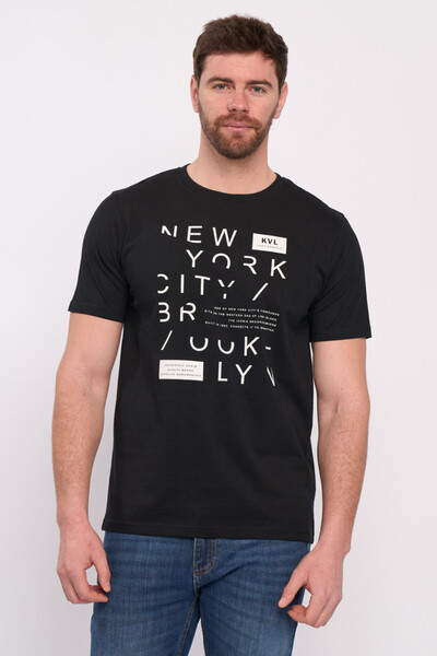 KVL by KENVELO Tricou cu maneca scurta de barbat cu imprimeu texturat