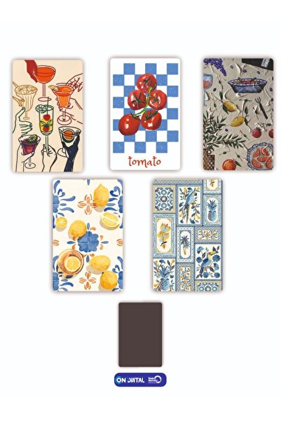 ON DİJİTAL BASKI MERKEZİ Limon Temalı 5 Adet Buzdolabı Magnet Seti