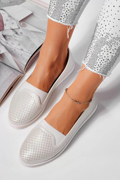 Zaira Balerini dama albi din piele ecologica Rebeca #21781