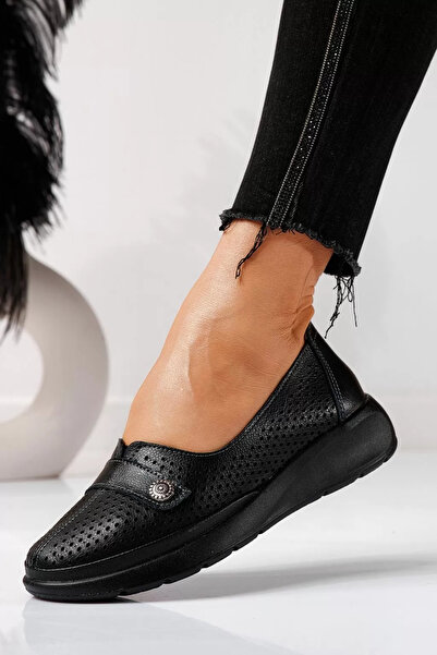 Zaira Дамски черни ежедневни обувки от естествена кожа Anca #21534