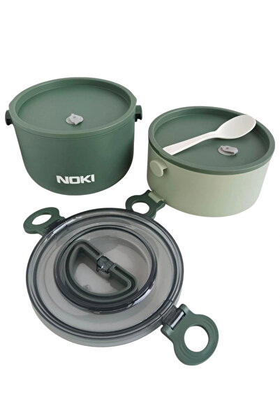 Noki Çift Katlı Yemek Kabı Paslanmaz Çelik 1600 ml Taşıma Kulplu
